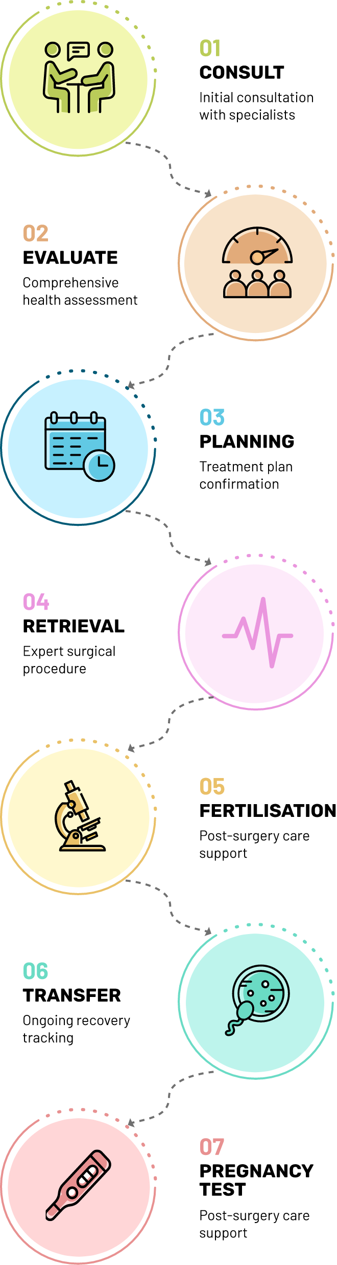 IVF treatment journey: seven steps from consultation to pregnancy test