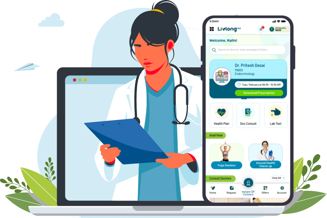 Doctor with Livlong 365 App